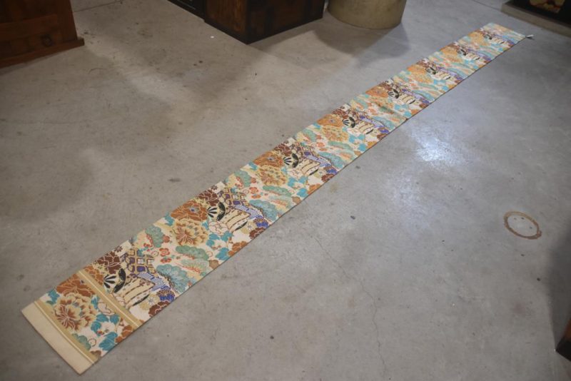 Japanese Vintage Silk Maru Obi Sash Table Runner Length:4000mm - Image 5