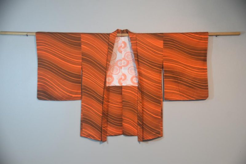 Slanting Stripes Vintage Japanese Silk Haori Jacket