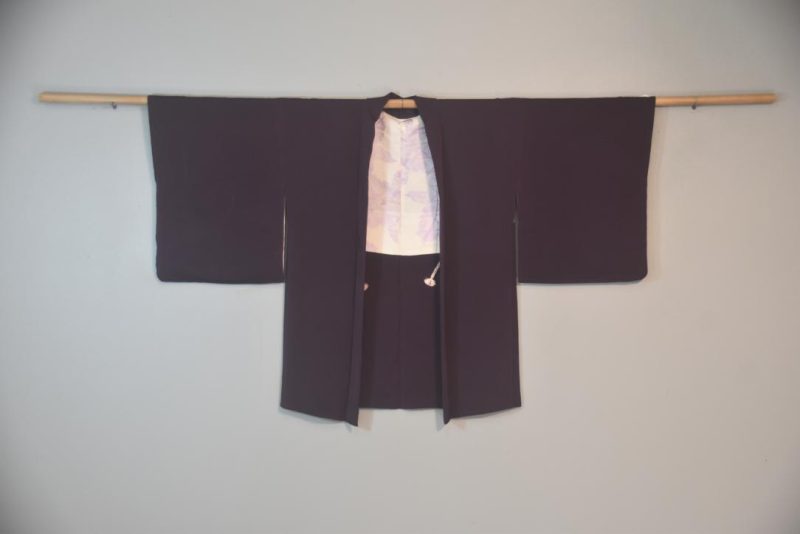 Deep Purple Vintage Japanese Silk Haori Jacket - Image 5