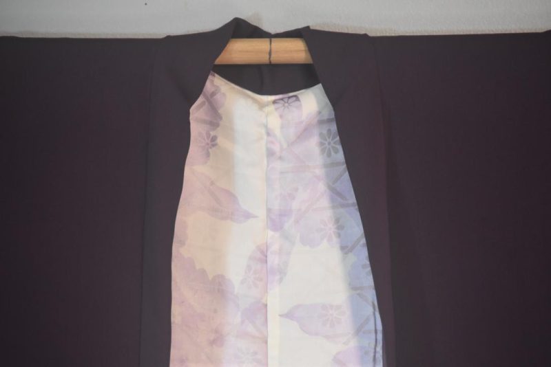 Deep Purple Vintage Japanese Silk Haori Jacket - Image 6
