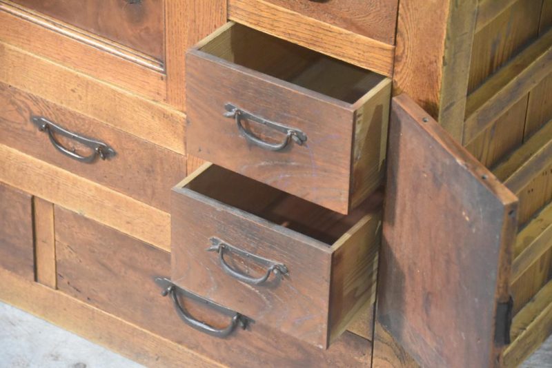 Gifu Region Elm Merchant's Chest Width:970mm - Image 7