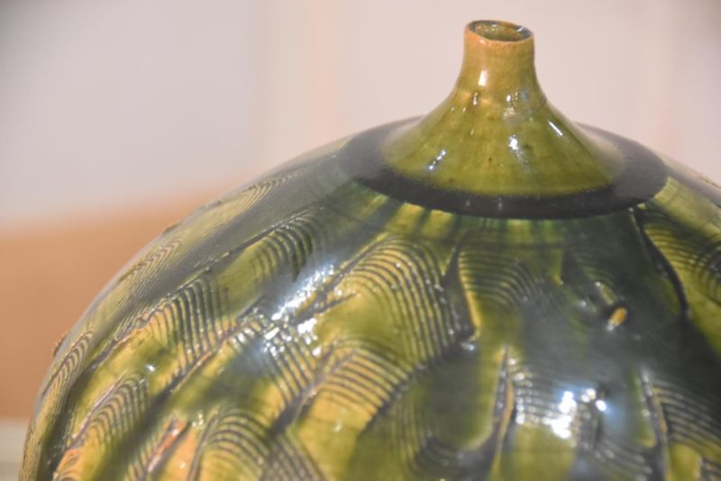 Japanese Oribe Pottery Vase Height:220mm - Image 2