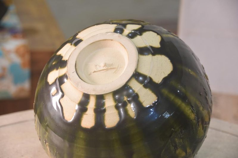 Japanese Oribe Pottery Vase Height:220mm - Image 5