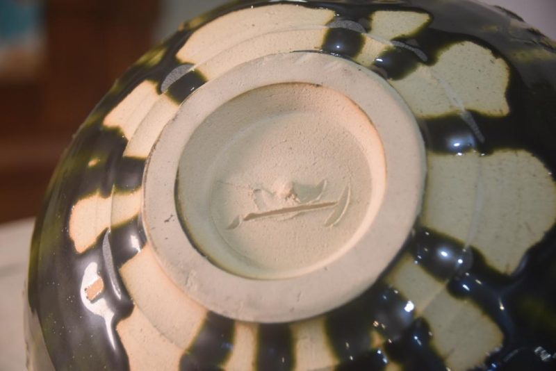 Japanese Oribe Pottery Vase Height:220mm - Image 3