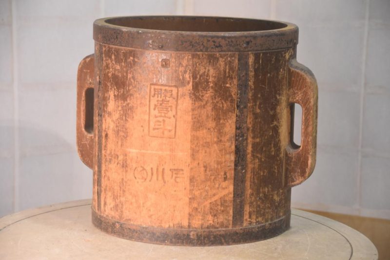 Japanese Round Wooden Rice Measure Bucket Height:315mm