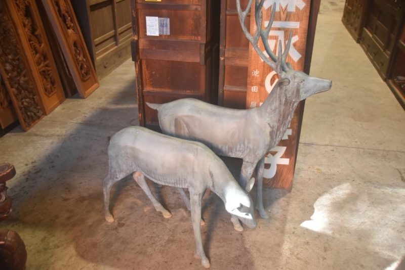Pair of Japanese Bronze Deer Height:1195mm - Image 4