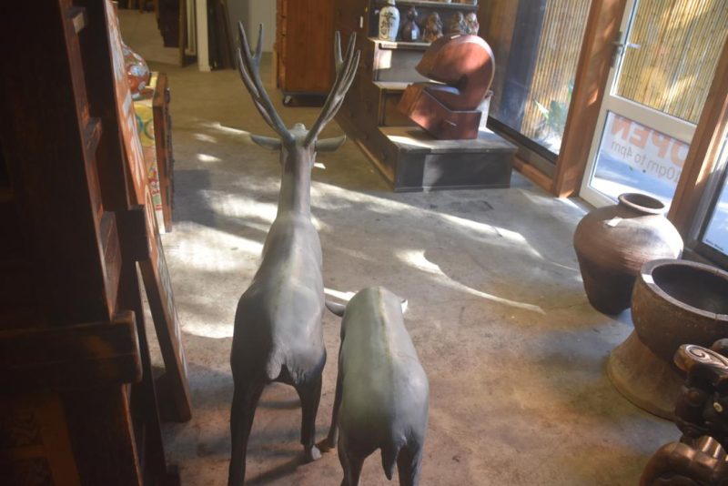 Pair of Japanese Bronze Deer Height:1195mm - Image 5