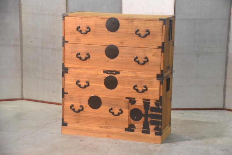 Japanese Antique 2 Section Clothing Chest Width:940mm