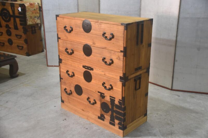 Japanese Antique 2 Section Clothing Chest Width:940mm - Image 12