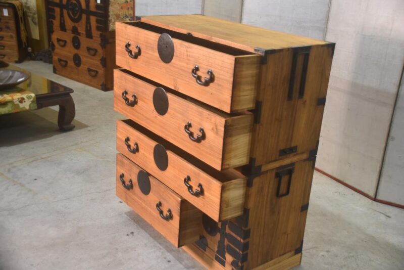 Japanese Antique 2 Section Clothing Chest Width:940mm - Image 7