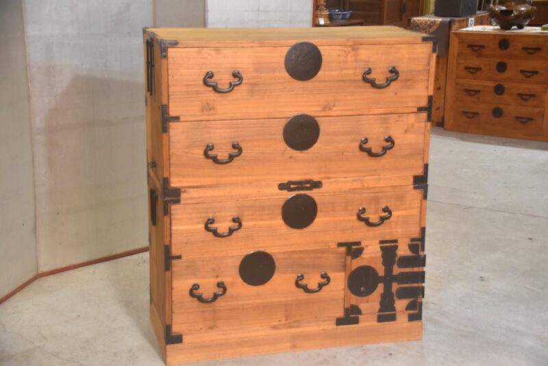 Japanese Antique 2 Section Clothing Chest Width:940mm - Image 4