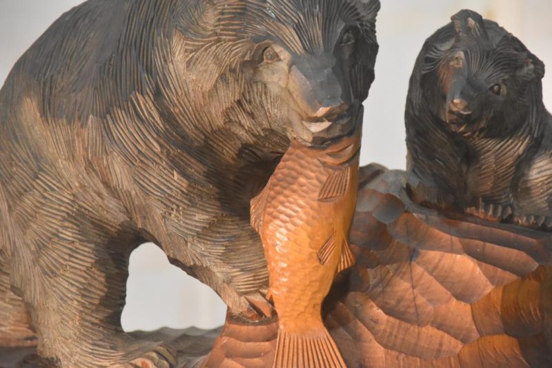 Carved Wooden Hokkaido Bear Width:300mm - Image 2
