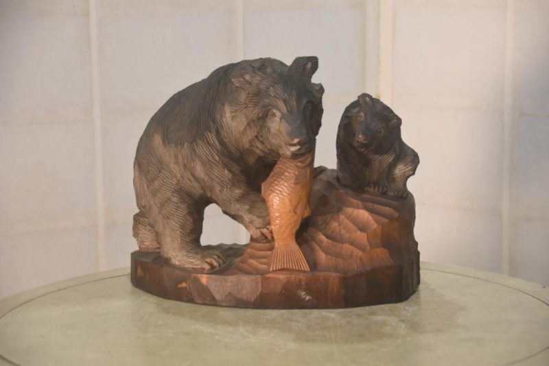 Carved Wooden Hokkaido Bear Width:300mm