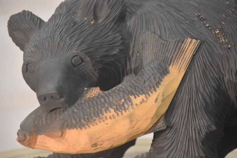 Carved Wooden Hokkaido Bear Width:340mm - Image 2
