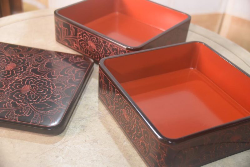 Japanese Lacquered 2 Section Jubako Width:200mm - Image 5