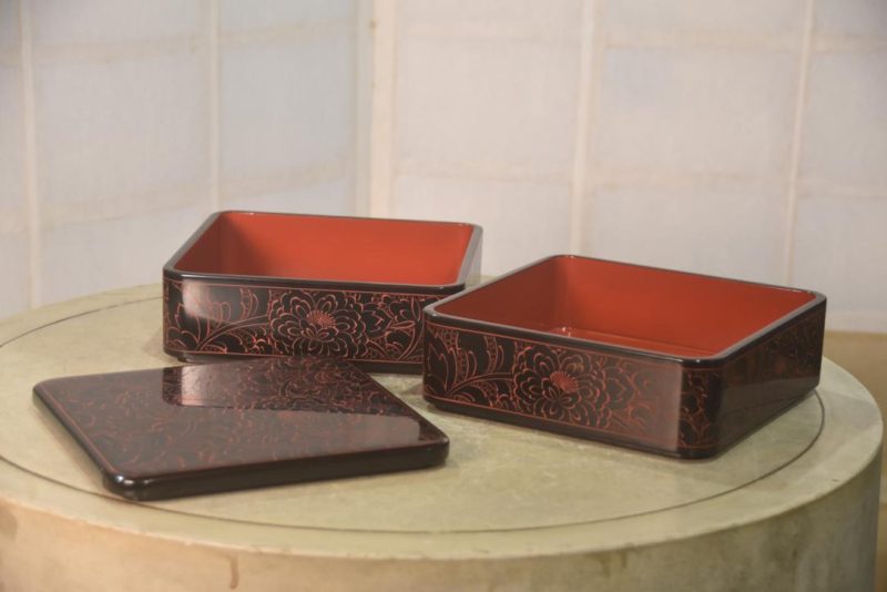 Japanese Lacquered 2 Section Jubako Width:200mm - Image 4