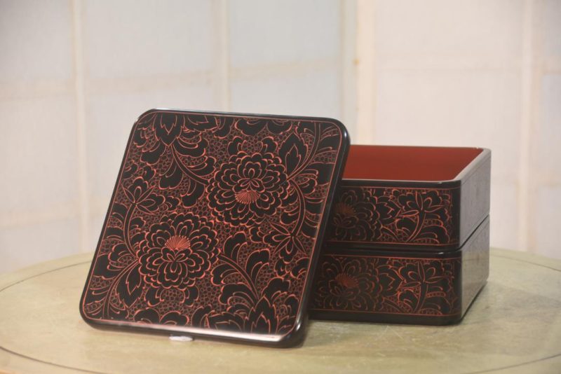 Japanese Lacquered 2 Section Jubako Width:200mm - Image 3