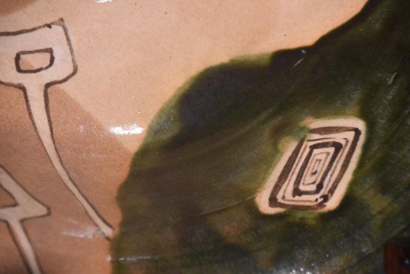 Japanese Oribe Pottery Plate Width:370mm - Image 3