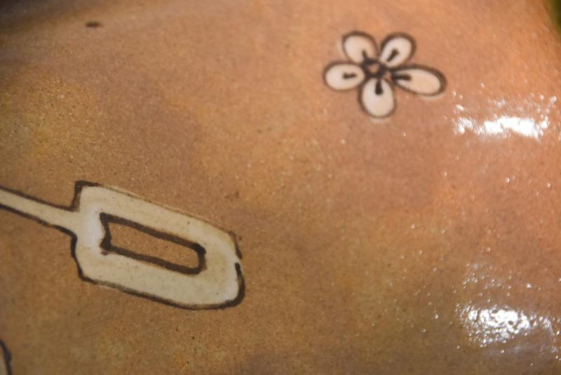 Japanese Oribe Pottery Plate Width:370mm - Image 10