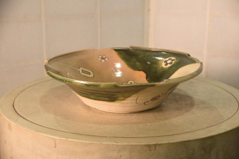 Japanese Oribe Pottery Plate Width:370mm - Image 8