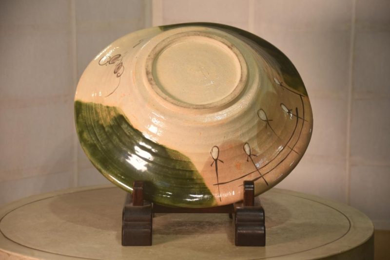 Japanese Oribe Pottery Plate Width:370mm - Image 5