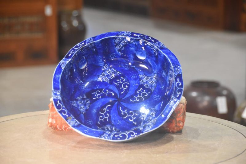 Blue and White Porcelain Bowl Width:255mm