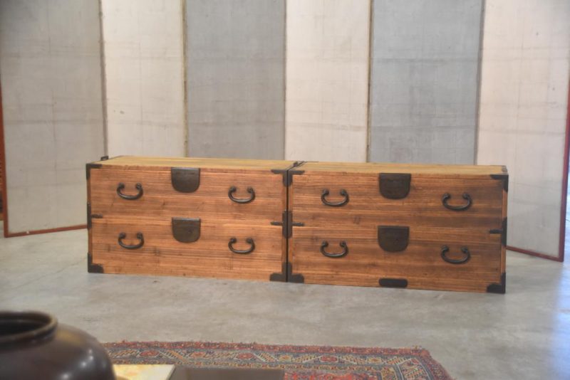 Japanese Antique 2 Section Clothing Chest Width:950mm - Image 8