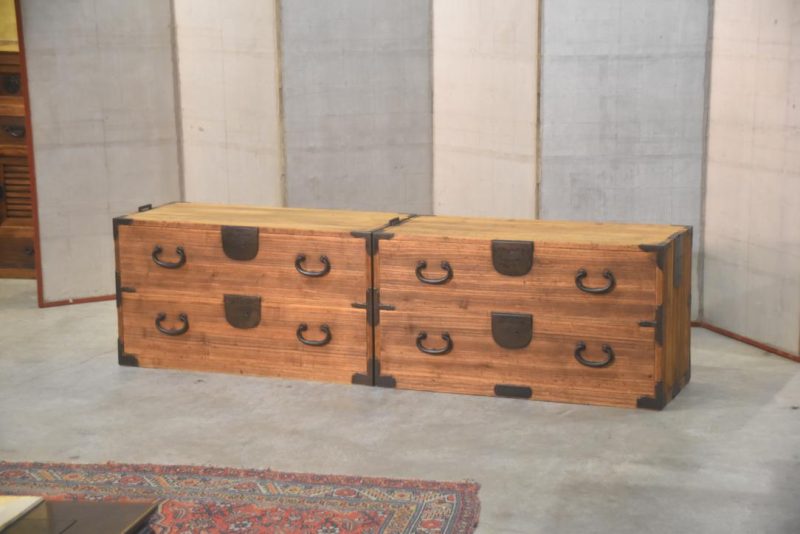 Japanese Antique 2 Section Clothing Chest Width:950mm - Image 7