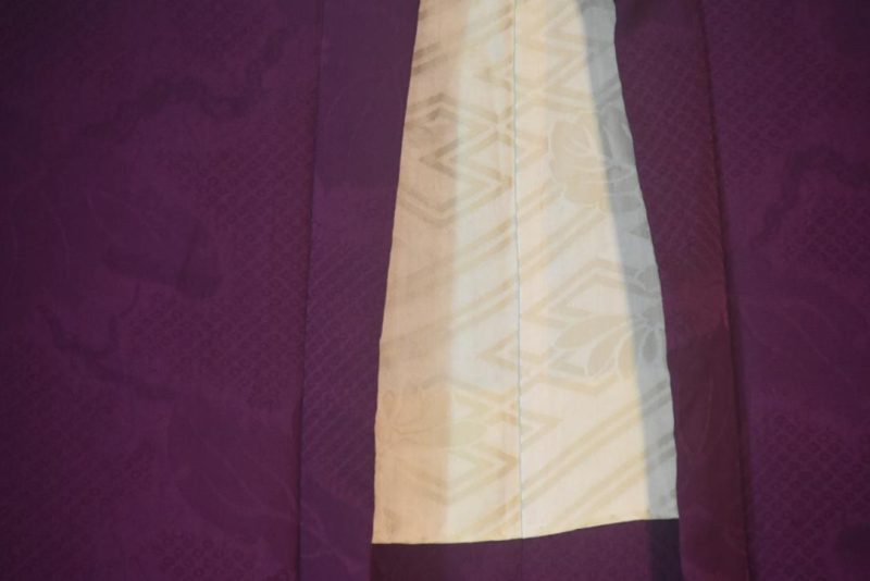 Plum Silk Jacquard Vintage Haori Jacket - Image 3