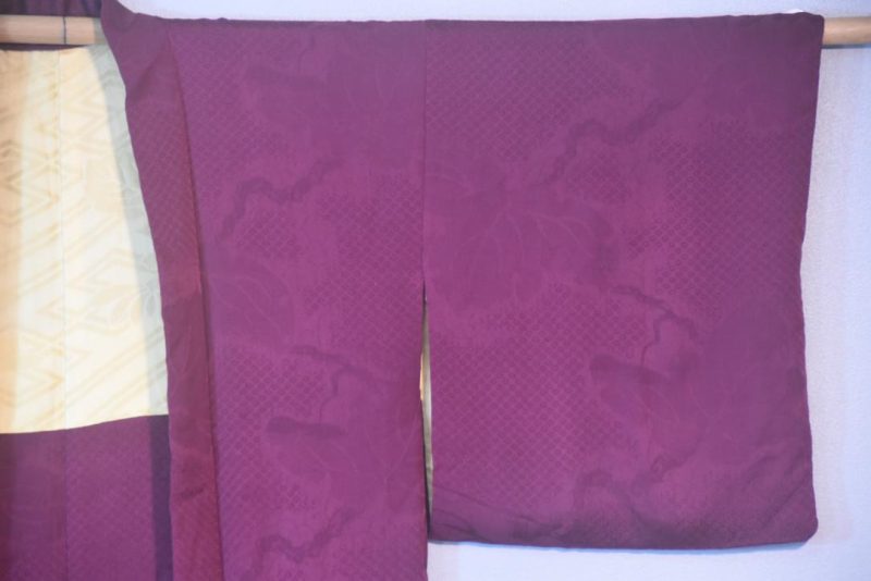 Plum Silk Jacquard Vintage Haori Jacket - Image 6