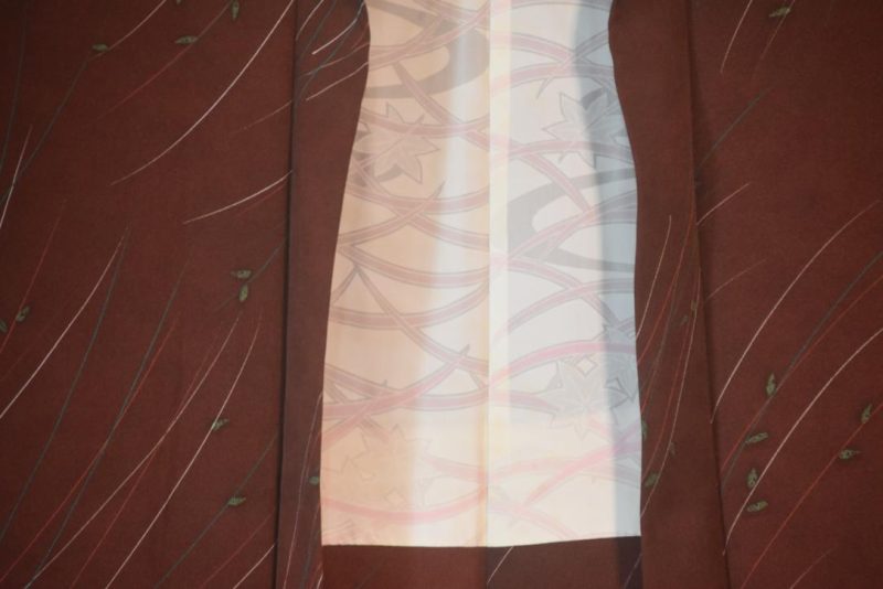 Rich Russet Tones Silk Vintage Haori Jacket - Image 3