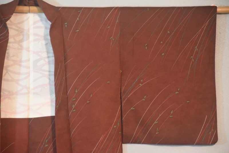 Rich Russet Tones Silk Vintage Haori Jacket - Image 6