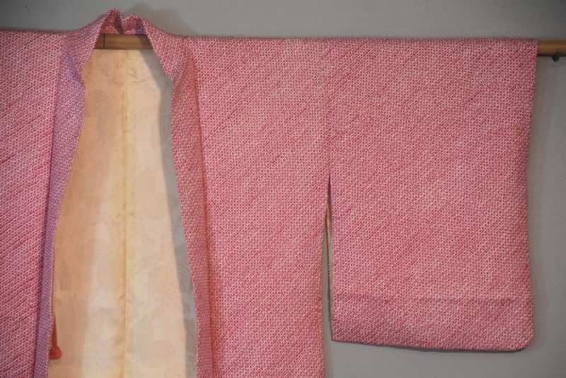 Shibori Brilliant Pink Japanese Vintage Haori Jacket - Image 9