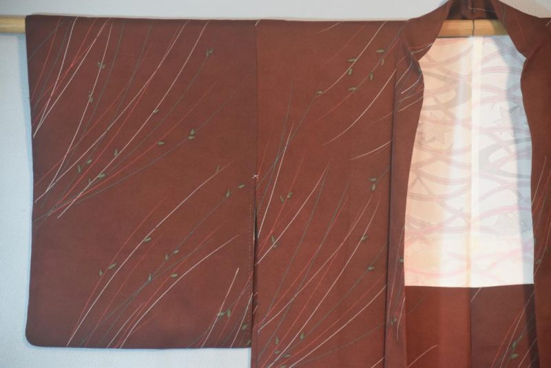 Rich Russet Tones Silk Vintage Haori Jacket - Image 5