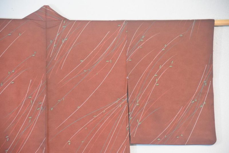 Rich Russet Tones Silk Vintage Haori Jacket - Image 7