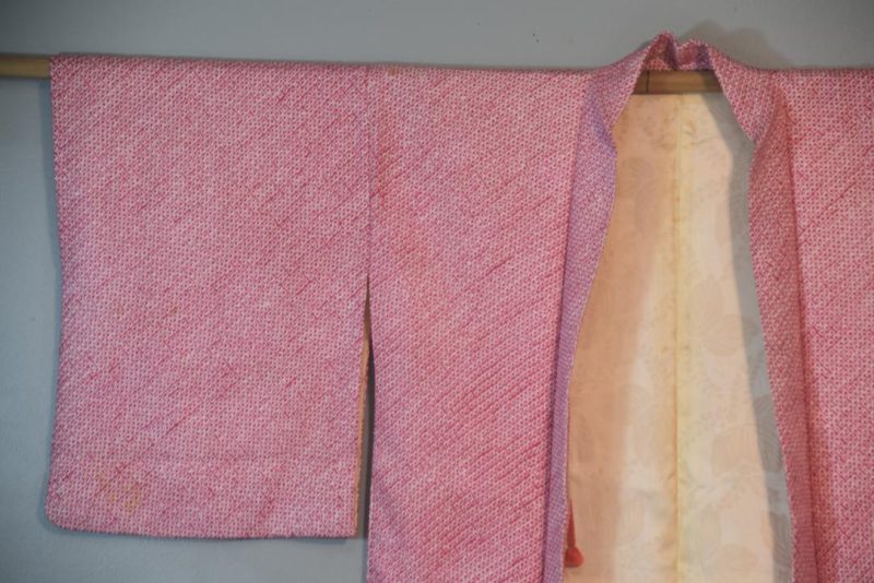 Shibori Brilliant Pink Japanese Vintage Haori Jacket - Image 8