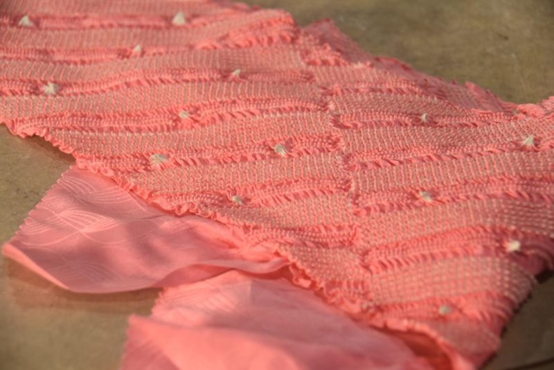 Japanese Candy Pink Shibori Obi Silk Sash Length:1280mm - Image 4