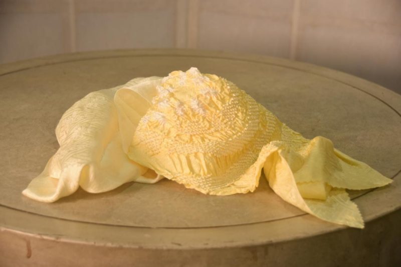 Japanese Lemon Yellow Shibori Obi Silk Sash Length:1300mm