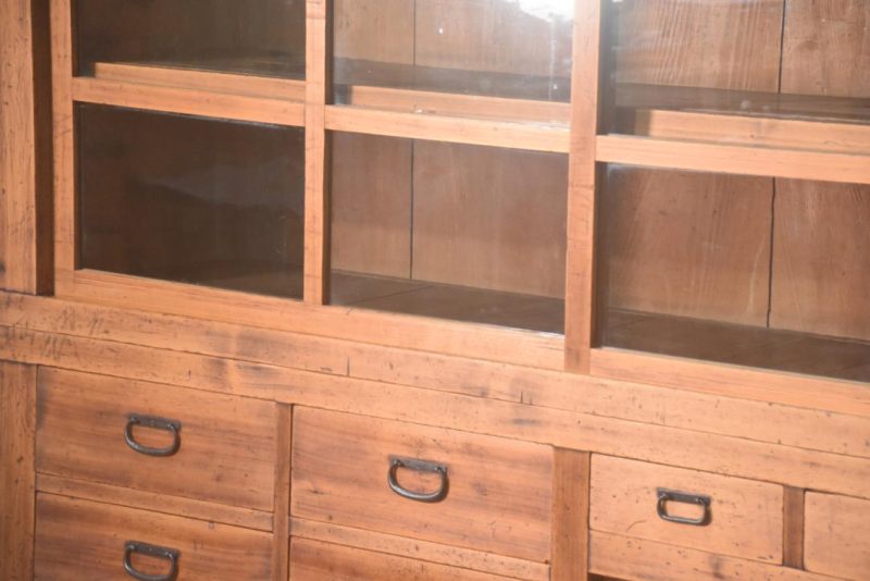 Antique Misedansu Shop Display Chest Width:1820mm - Image 8
