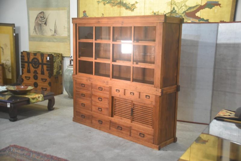 Antique Misedansu Shop Display Chest Width:1820mm - Image 6