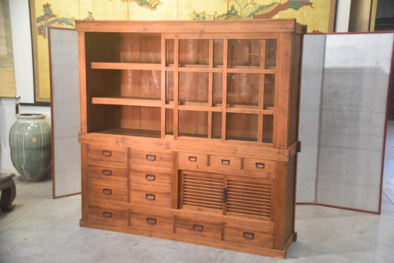 Antique Misedansu Shop Display Chest Width:1820mm