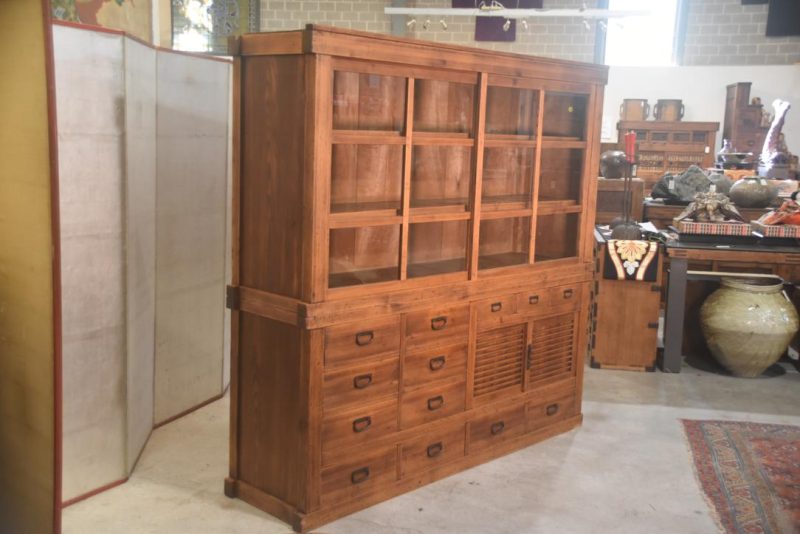 Antique Misedansu Shop Display Chest Width:1820mm - Image 18