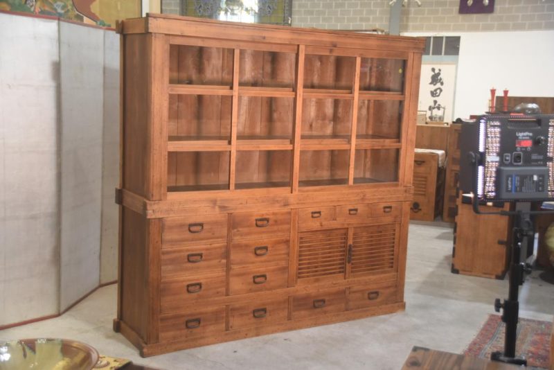 Antique Misedansu Shop Display Chest Width:1820mm - Image 15