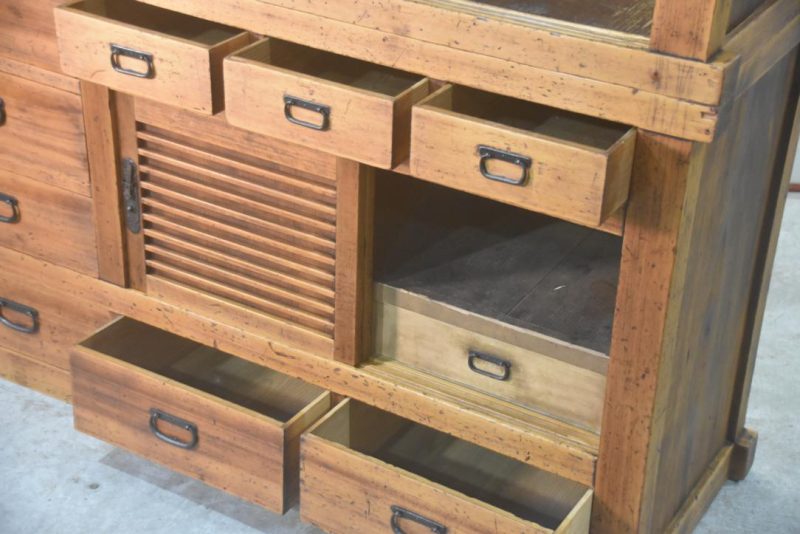 Antique Misedansu Shop Display Chest Width:1820mm - Image 10