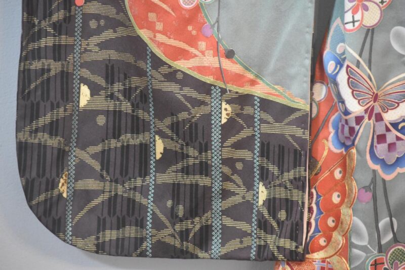 Blossom and Butterfly Japanese Silk Furisode Kimono - Image 6