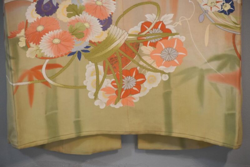 Black Wisteria Japanese Silk Furisode Kimono - Image 15