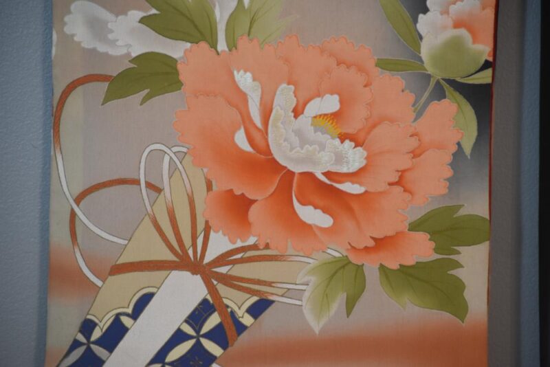 Black Wisteria Japanese Silk Furisode Kimono - Image 10