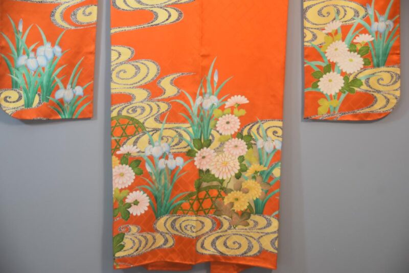 Iris Watergarden Japanese Silk Furisode Kimono - Image 10