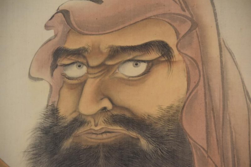 Sumi-E Ink Brush Painting of Daruma San Scroll Width:540mm - Image 2