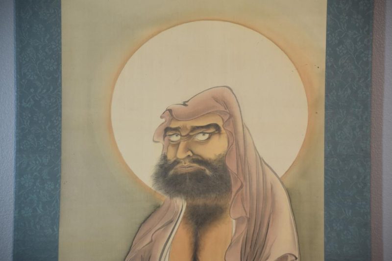 Sumi-E Ink Brush Painting of Daruma San Scroll Width:540mm - Image 4